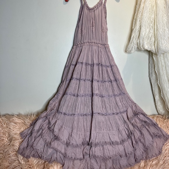 Free People Dolly Bodysuit lace crochet maxi Dress - Picture 8 of 9